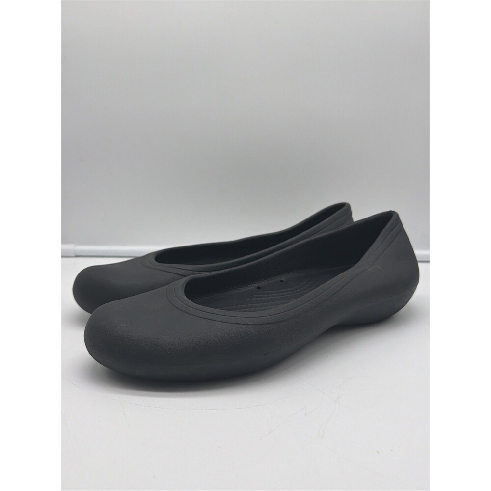 Crocs At Work Women's Size 9 Shoes Black Comfort Slip Resistant Ballet Flats